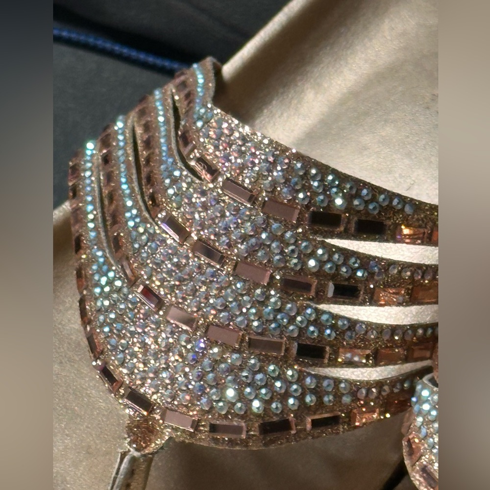 Italian Shoemakers Rose Gold Rhinestone Thong Sandals | Sparkly Glam Summer
